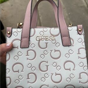 GUESS Pink and White Mini Bag